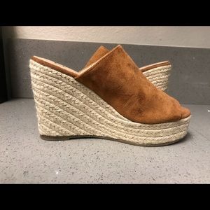 Slip-on Open Toe Wedges
